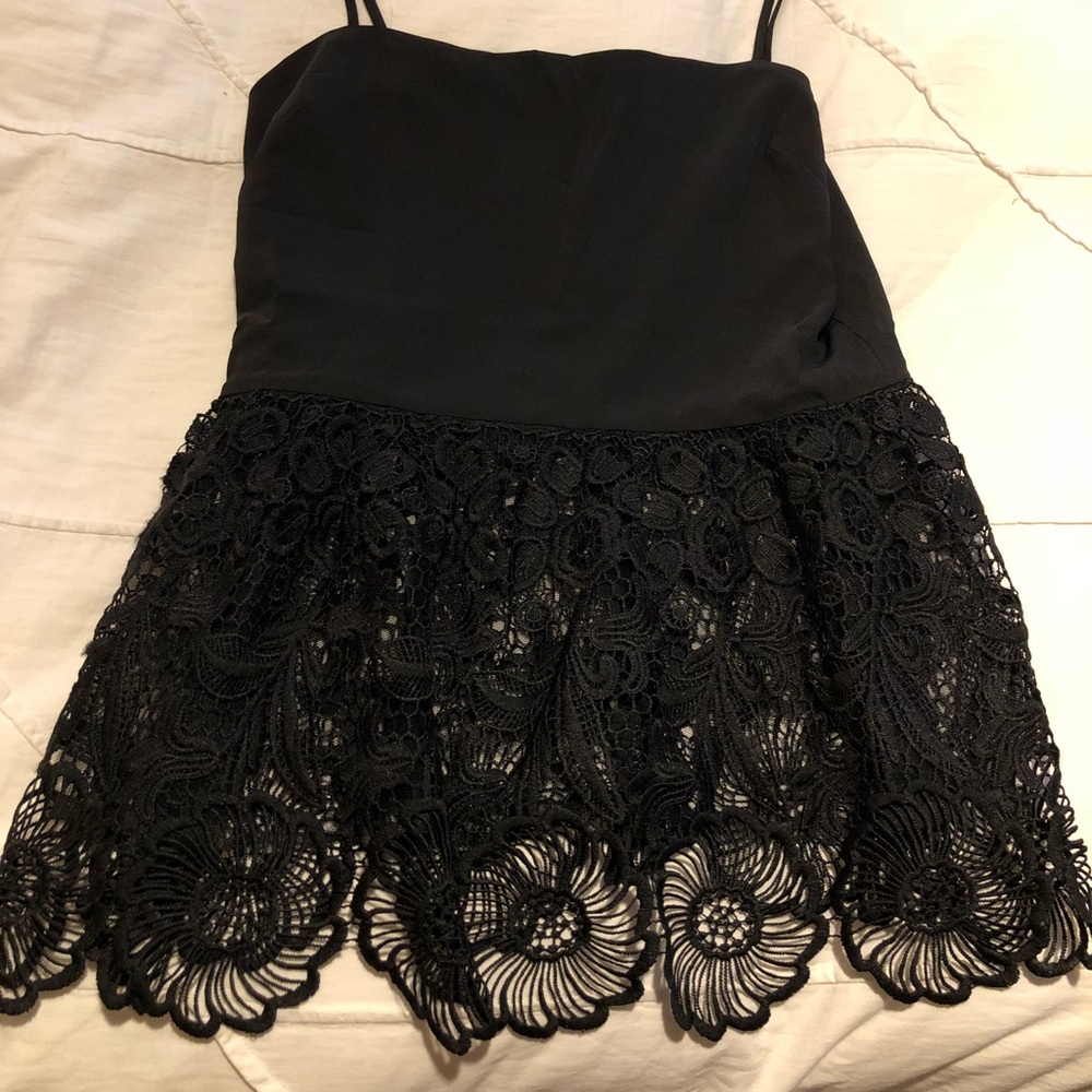 Black top with lace design